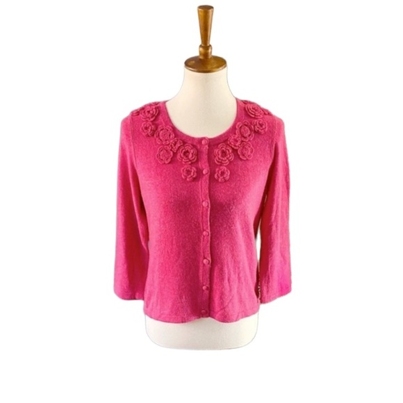 Boden wool blend flower appliqué cardigan - Picture 3 of 6